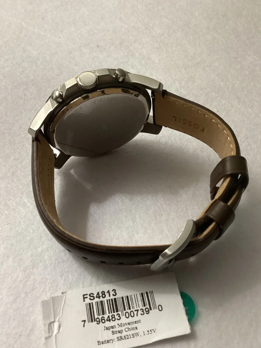 Fossil Chronograph Grant Brown Leather Strap Watch 44mm